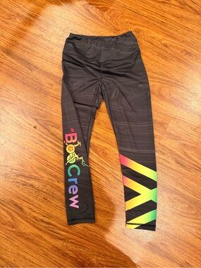 Women’s Boo Crew Peloton / Kali Black Active Leggings with Rainbow Graphics